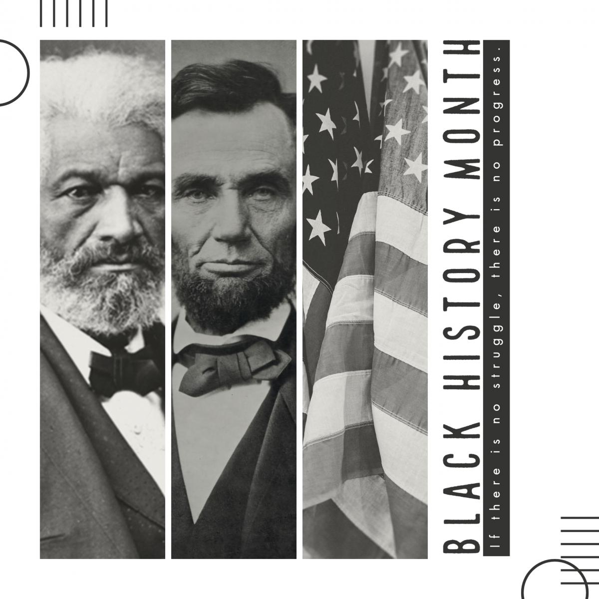 graphic of Frederick Douglass & Abe Lincoln