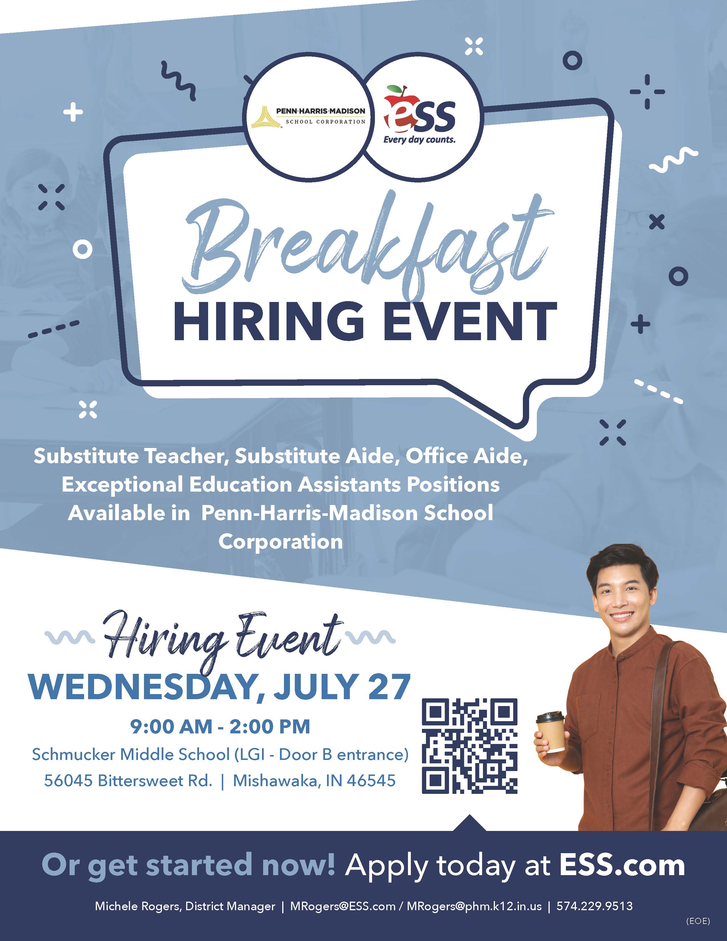 PHM Substitute Hiring Event PennHarrisMadison School Corporation