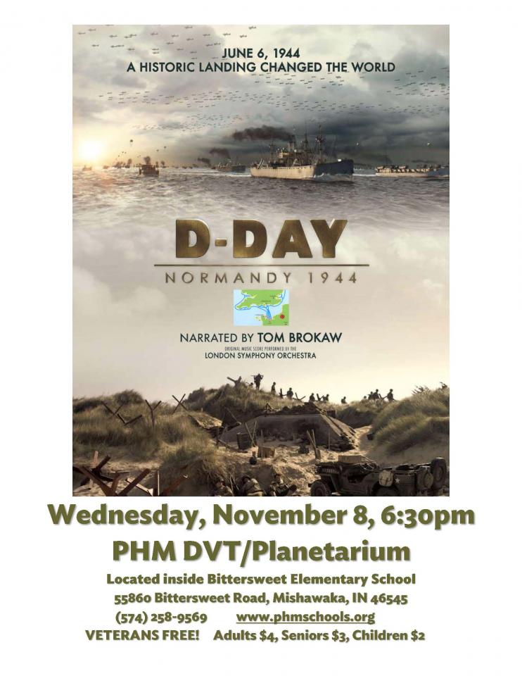 D-Day: Normandy 1944 at the PHM DVT/Planetarium on Wednesday, Nov. 8 at 6:30 p.m.