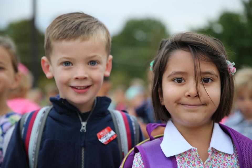 Northpoint Students on their first day of kindergarten