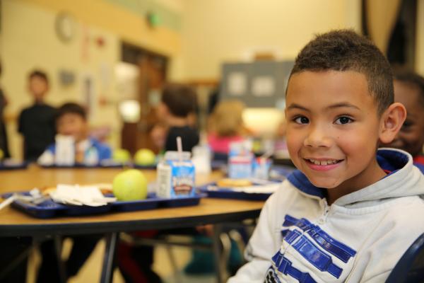 PHM student in lunch room