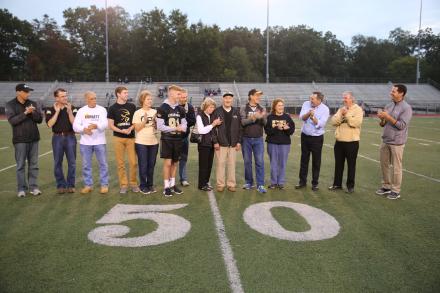 Vern & Ruth Thompson recognized in a pregame ceremony