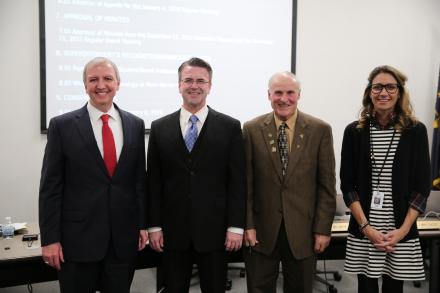 Supt. Dr. Jerry Thacker, Chris Riley, Larry Beehler and Angie Gates