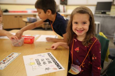 Mary Frank kindergartner on the 1st Day of Kindergarten