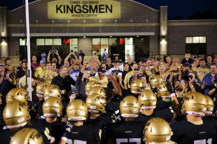 Penn Football teams does the Penn Fight Song for Coach Geesman