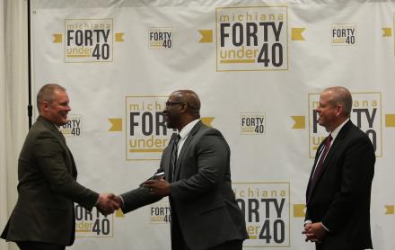 Randy Williams receiving his "Forty Under 40" award