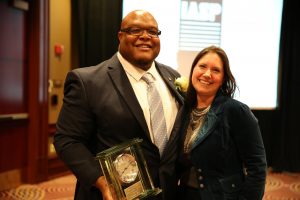 Principal Boyd with Walt Disney Principal Lavon Dean-Null (former Asst. Principal of Grissom Middle School)