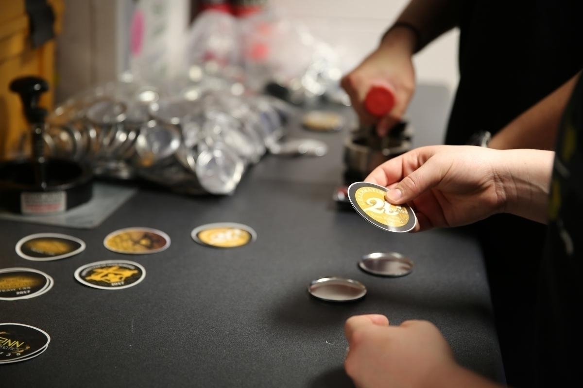 TEAM 135 making buttons