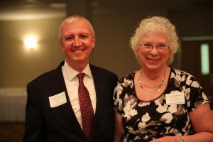 Elsie Rogers Joy Johnson (45 years of service) with Dr. Thacker