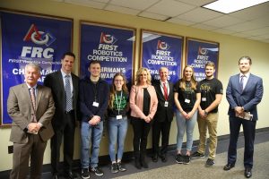 PHM School Board Member Jim Garrett, Penn Principal Sean Galiher, student Charles Lane, student Rebecca Luzney, Dr. Jenny McCormick, PHM Supt. Dr. Thacker, student Italia Fields, student Jonathon Laatz & State Sen. Ryan Mishler