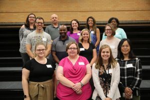 PENN, FRONT ROW: Lauren Tarbet (German, ENL), Sarah Klein (Spanish/French), Lainey Bristow (Biology, Early College Academy), Zhibin “Daisy” Tian (Chinese); 2ND ROW: Adam Beck (Chemistry), Frank Beckton (Resource), Rachael Meyers (FACS), Anna Voskuil (Biology & AP Env. Science); 3RD ROW: Kelsey Weaver (PLTW), Scott Shellhart (CTE Adv. Manufacturing), Sarah Bertsch (ICP, Early College Academy), Melissa Danner (Ex Ed), Rhoda Weaver Watson (Resource)