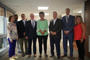 Jill Riggs, Robi Davidson, Principal Ryan Towner, Dr. Jerry Thacker, Congresswoman Jackie Walorski, Gary Fox, Aaron Lenski, and Nicole Parker