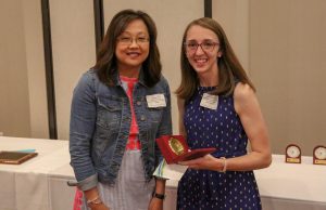 Secondary Teacher of the Year Jeanie Mitchell with Mari Linn Wise