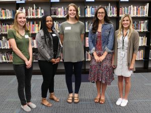 Exceptional Education: Katie Orton (Speech Language Pathology), Erin Roe (School Psychologist), Danielle Schwalm (Speech Language Pathology), Leah Weskamp (Speech Language Pathology), Haley Wilde (School Psychologist - elementary), (Not Pictured: Erin Grover, Occupational Therapist)