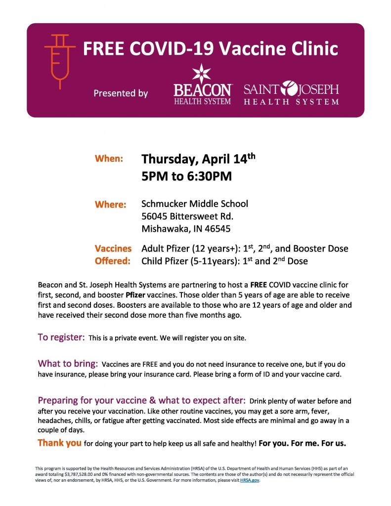 Volunteer Vaccine Clinic flyer