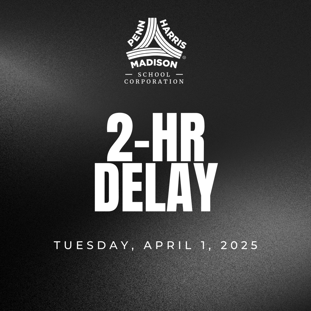 Due to power disruptions in part of the district, all PHM Schools are operating on a 2-hour delay for today, Tuesday, April 1, 2025. Bus pick-up times will be 2 hours later than normal.