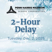 PHM Schools will operate on a 2-hour delay for today, Tuesday, December 2, 2025. Buses will run two hours later than normal. For more details on the 2-hour delay procedures, please visit https://www.phmschools.org/school-delays-closings-procedures/