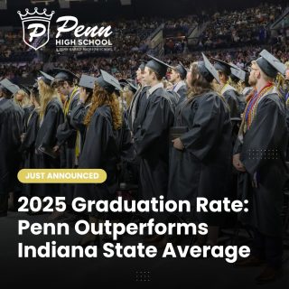 We would like to congratulate Indiana's Class of 2025 for setting a NEW state graduation record of nearly 92%. This marks the third consecutive year of improvement among Indiana seniors graduating high school. 

Penn High School is proud to be a leader in this statewide success. With a 97.3% graduation rate, Penn far exceeds the new record and continues to demonstrate its commitment to preparing responsible young adults who are college, career, and life ready.

Nearly half of Penn’s Class of 2025 earned Academic High Honors, and graduates collectively earned over $22 million in scholarships. Link to read more in the comments.