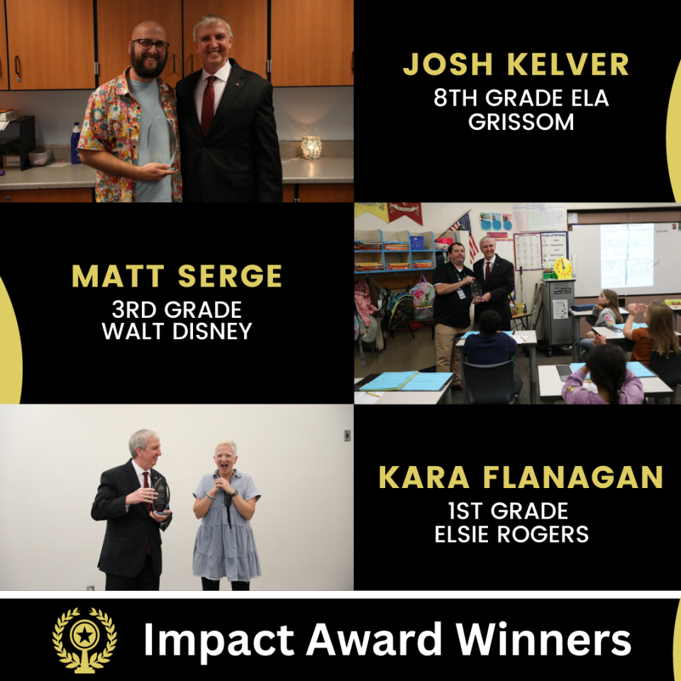 Grissom, Walt Disney & Elsie Rogers Teachers Receive Latest Impact Awards