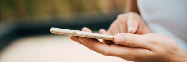 Person holding a phone