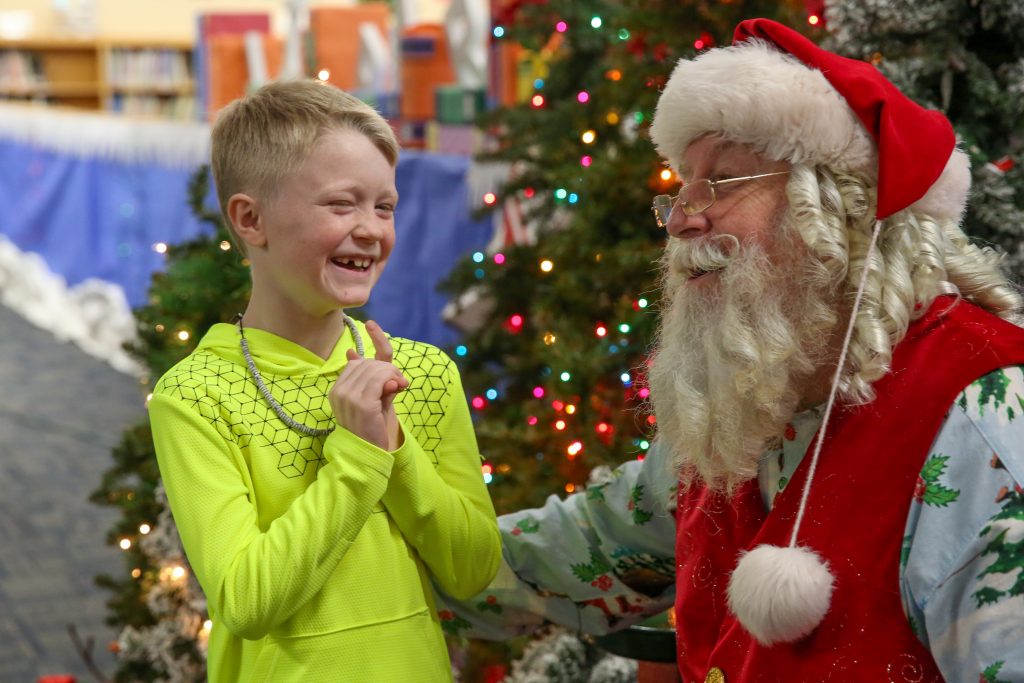 Student meets Santa