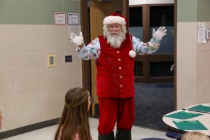 Santa in cafeteria