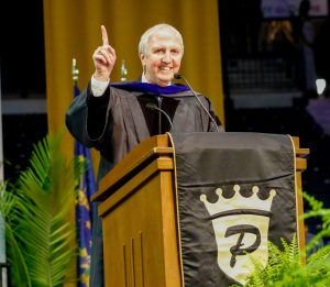 Dr. Jerry Thacker speaking at Penn High School Commencement (2024)