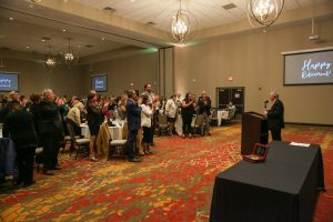 Dr Thacker receives standing ovation