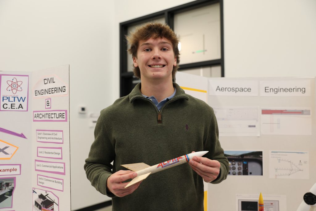Penn PLTW Student Shows Rocket